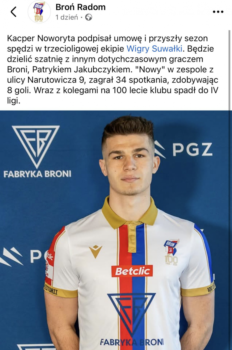 HIT! Tak Broń Radom ogłasza PRZEDŁUŻENIE UMOWY swojego piłkarza XD